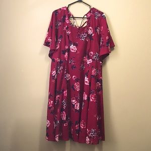 TORRID DRESSES / DARK PINK FLORAL DRESS